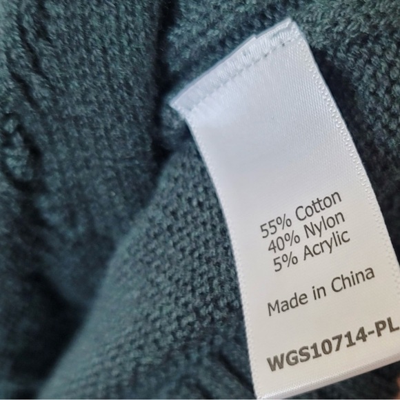 Market & Spruce Afon Hooded Cable Knit Sweater Size 2X Forest Green - Picture 6 of 8